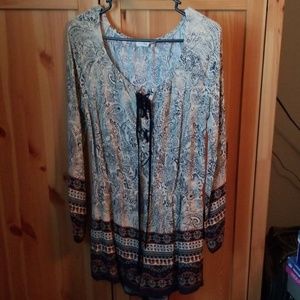 Romper, Festival-style, Lace Up. Attached Shorts